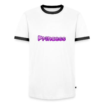 Text Princess - Männer Kontrast-T-Shirt - Weiß/Schwarz - Vorne - AI Model Female 172 light (172cm) & AI Model Male 178 dark (178cm)