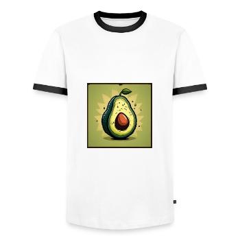 Avocado - Männer Kontrast-T-Shirt - Weiß/Schwarz - Vorne - AI Model Female 172 light (172cm) & AI Model Male 178 dark (178cm)