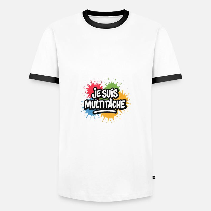 multitasking - Men's Ringer Shirt - white/black