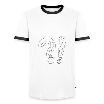 Fragezeichen Ausrufezeichen - Männer Kontrast-T-Shirt - Weiß/Schwarz - Vorne - AI Model Female 172 light (172cm) & AI Model Male 178 dark (178cm)