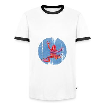 grenouille 110 a - T-shirt contrasté Homme - blanc/noir - Devant - AI Model Female 172 light (172cm) & AI Model Male 178 dark (178cm)