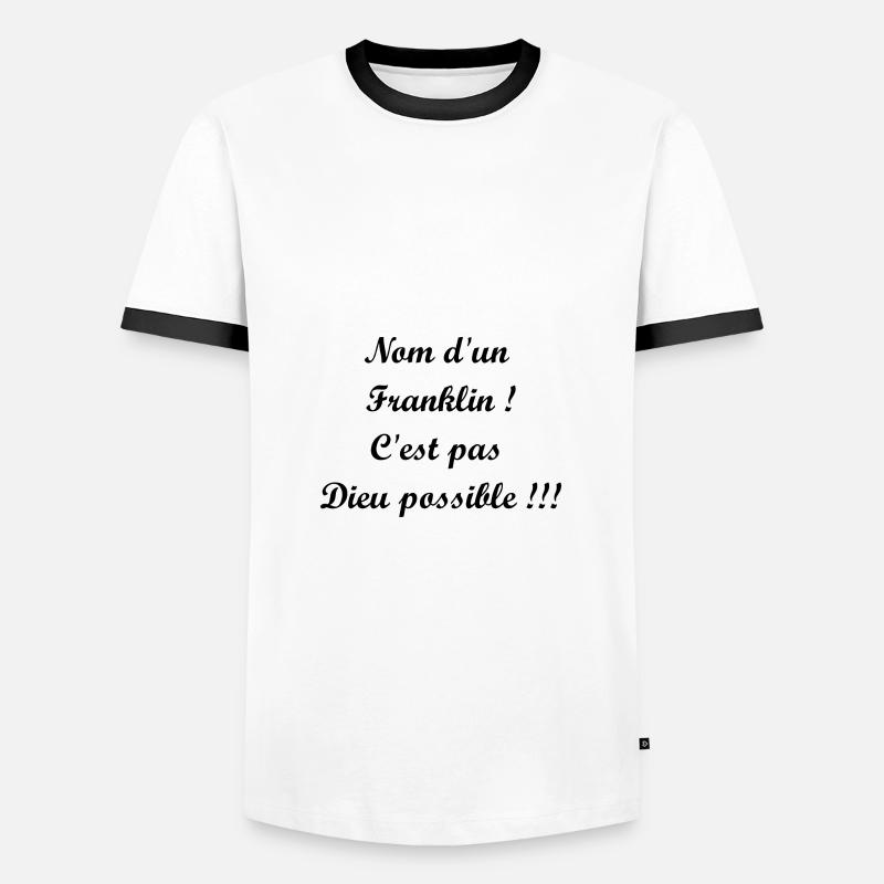 Franklin - Männer Kontrast-T-Shirt - Weiß/Schwarz