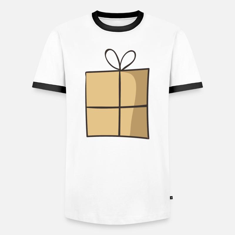 present 3 - Men's Ringer Shirt - white/black