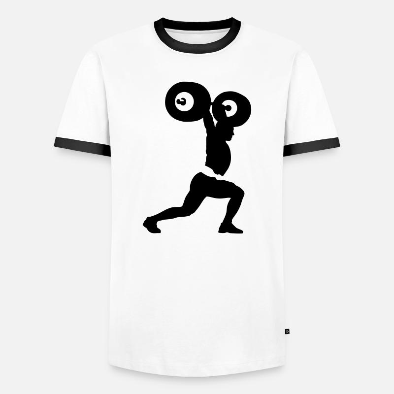 weightlifter - Men's Ringer Shirt - white/black