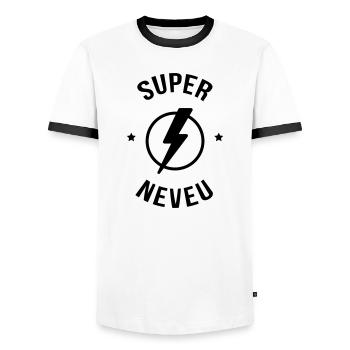 Neveu Nièce Oncle Tante Famille Bébé Noël - Men's Ringer Shirt - white/black - Front - AI Model Female 172 light (172cm) & AI Model Male 178 dark (178cm)