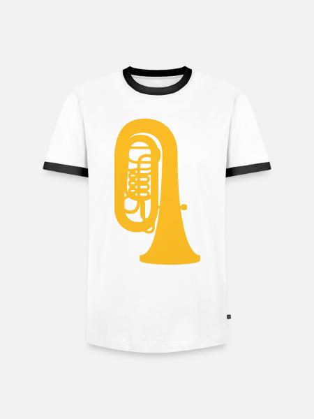 Tuba - Männer Kontrast-T-Shirt - Weiß/Schwarz