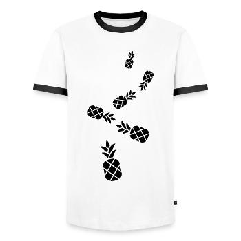 Pineapple fruit - Men's Ringer Shirt - white/black - Front - AI Model Female 172 light (172cm) & AI Model Male 178 dark (178cm)