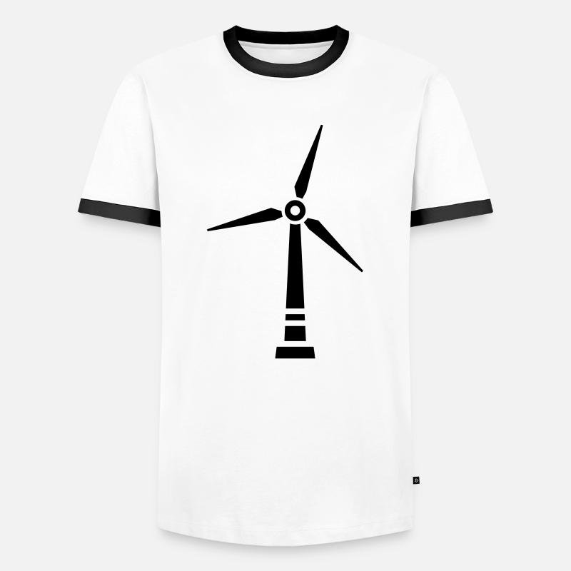 windmill - Men's Ringer Shirt - white/black