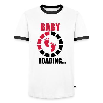Baby loading - T-shirt contrasté Homme - blanc/noir - Devant - AI Model Female 172 light (172cm) & AI Model Male 178 dark (178cm)