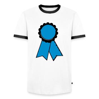cockade - T-shirt contrasté Homme - blanc/noir - Devant - AI Model Female 172 light (172cm) & AI Model Male 178 dark (178cm)