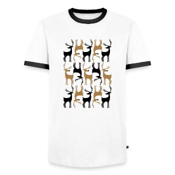 Renne - T-shirt contrasté Homme - blanc/noir - Devant - AI Model Female 172 light (172cm) & AI Model Male 178 dark (178cm)
