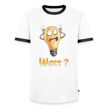 watt - Männer Kontrast-T-Shirt - Weiß/Schwarz - Vorne - AI Model Female 172 light (172cm) & AI Model Male 178 dark (178cm)