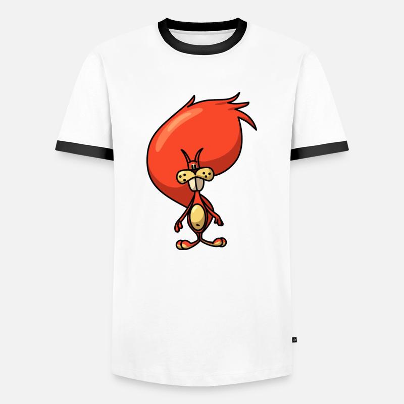 Comic Squirrel - Men's Ringer Shirt - white/black