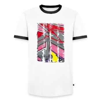 Graffiti style Splash hip hop colors painter color - Men's Ringer Shirt - white/black - Front - AI Model Female 172 light (172cm) & AI Model Male 178 dark (178cm)