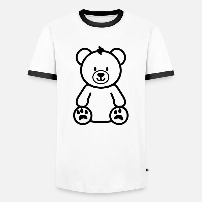 Teddy Bear - Men's Ringer Shirt - white/black