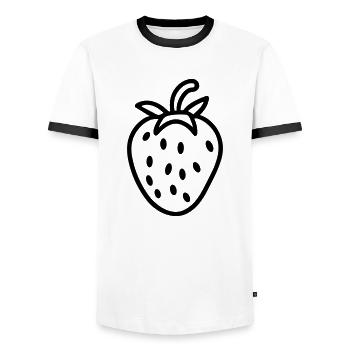 Erdbeere - Männer Kontrast-T-Shirt - Weiß/Schwarz - Vorne - AI Model Female 172 light (172cm) & AI Model Male 178 dark (178cm)