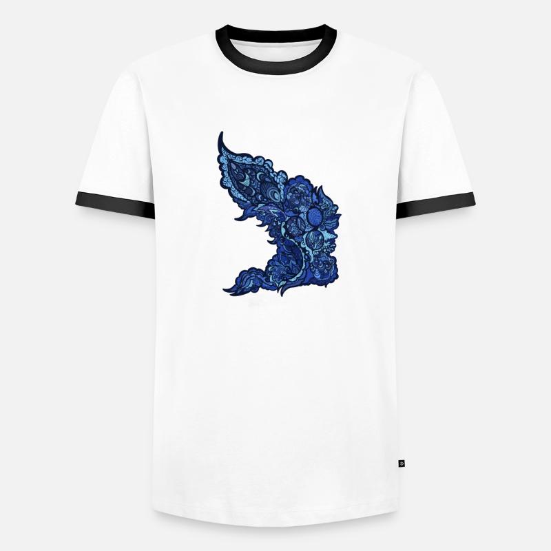 visual feed - Men's Ringer Shirt - white/black