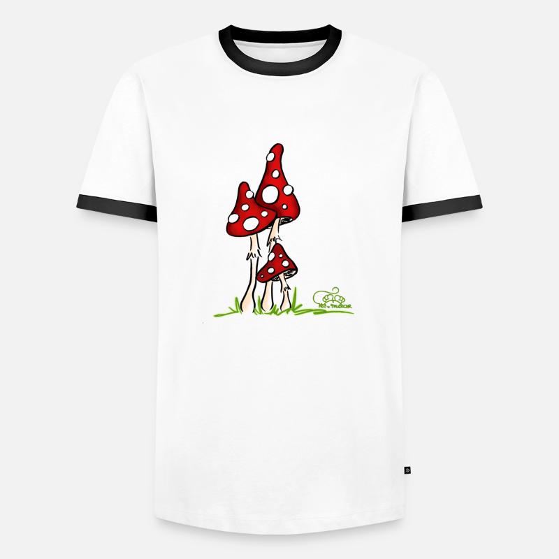 Muchotravky - Toadstools - Men's Ringer Shirt - white/black