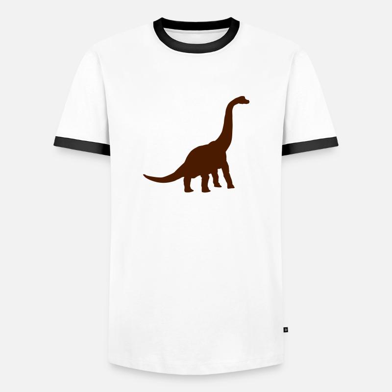 Brachiosaurus - Männer Kontrast-T-Shirt - Weiß/Schwarz
