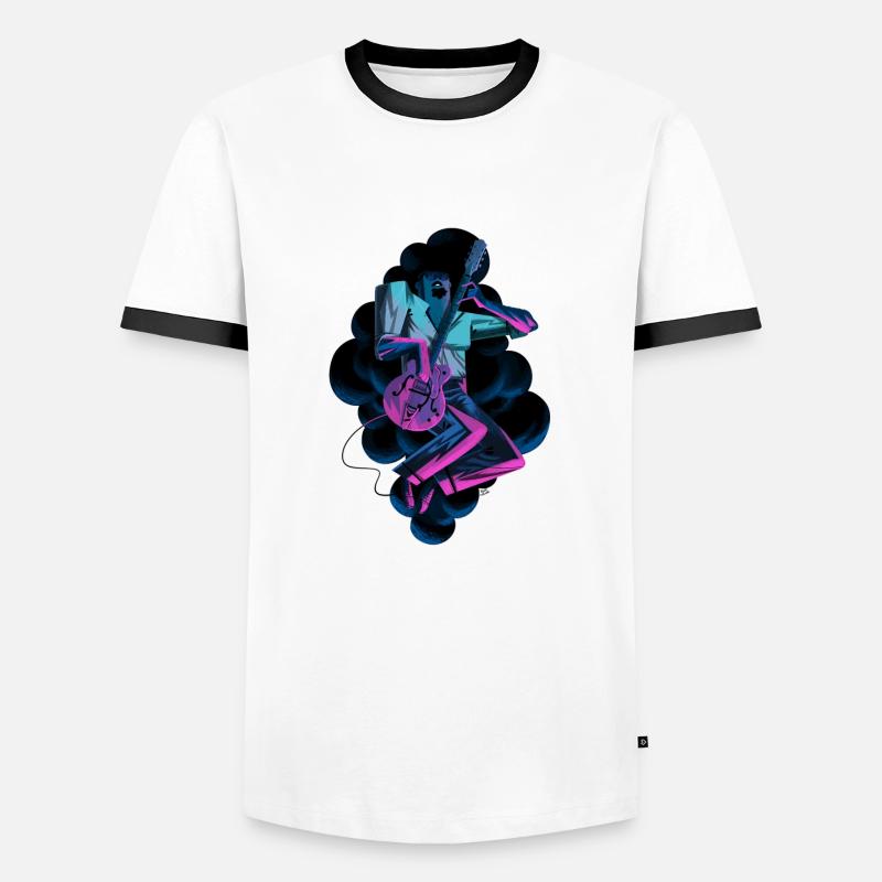 blues thunder - Men's Ringer Shirt - white/black