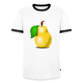 Birne - Männer Kontrast-T-Shirt - Weiß/Schwarz - Vorne - AI Model Female 172 light (172cm) & AI Model Male 178 dark (178cm)