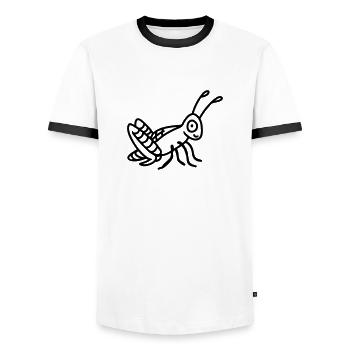 Grasshopper - line - Men's Ringer Shirt - white/black - Front - AI Model Female 172 light (172cm) & AI Model Male 178 dark (178cm)