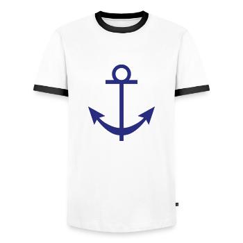 kotwica - Männer Kontrast-T-Shirt - Weiß/Schwarz - Vorne - AI Model Female 172 light (172cm) & AI Model Male 178 dark (178cm)
