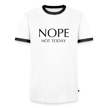 NOPE not today - Männer Kontrast-T-Shirt - Weiß/Schwarz - Vorne - AI Model Female 172 light (172cm) & AI Model Male 178 dark (178cm)