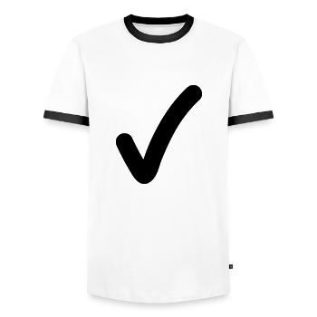 ok_yes_symbol_f1 - Männer Kontrast-T-Shirt - Weiß/Schwarz - Vorne - AI Model Female 172 light (172cm) & AI Model Male 178 dark (178cm)