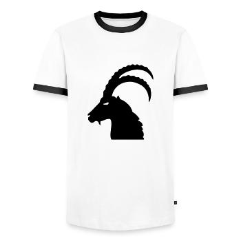 Steinbock - Men's Ringer Shirt - white/black - Front - AI Model Female 172 light (172cm) & AI Model Male 178 dark (178cm)