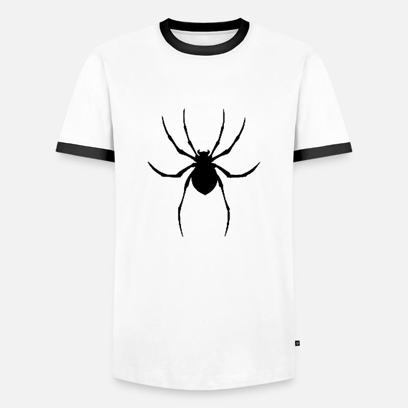 Spider vector graphic - Men's Ringer Shirt - white/black