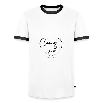 Coming soon - Männer Kontrast-T-Shirt - Weiß/Schwarz - Vorne - AI Model Female 172 light (172cm) & AI Model Male 178 dark (178cm)