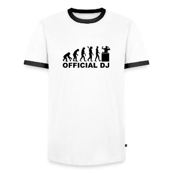 Official DJ - T-shirt contrasté Homme - blanc/noir - Devant - AI Model Female 172 light (172cm) & AI Model Male 178 dark (178cm)