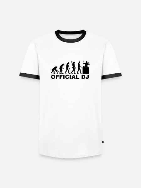 Official DJ - Männer Kontrast-T-Shirt - Weiß/Schwarz