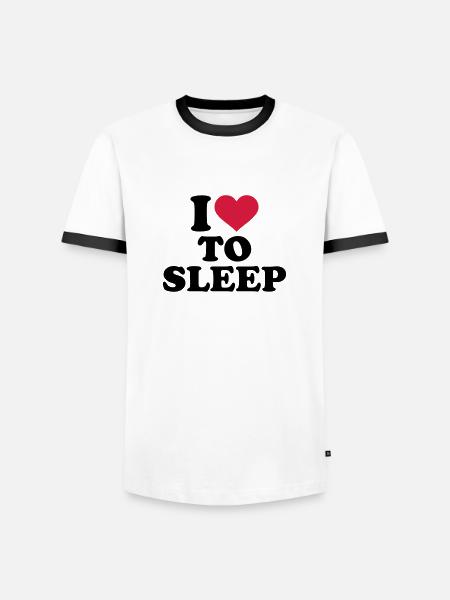 Schlafen - Männer Kontrast-T-Shirt - Weiß/Schwarz
