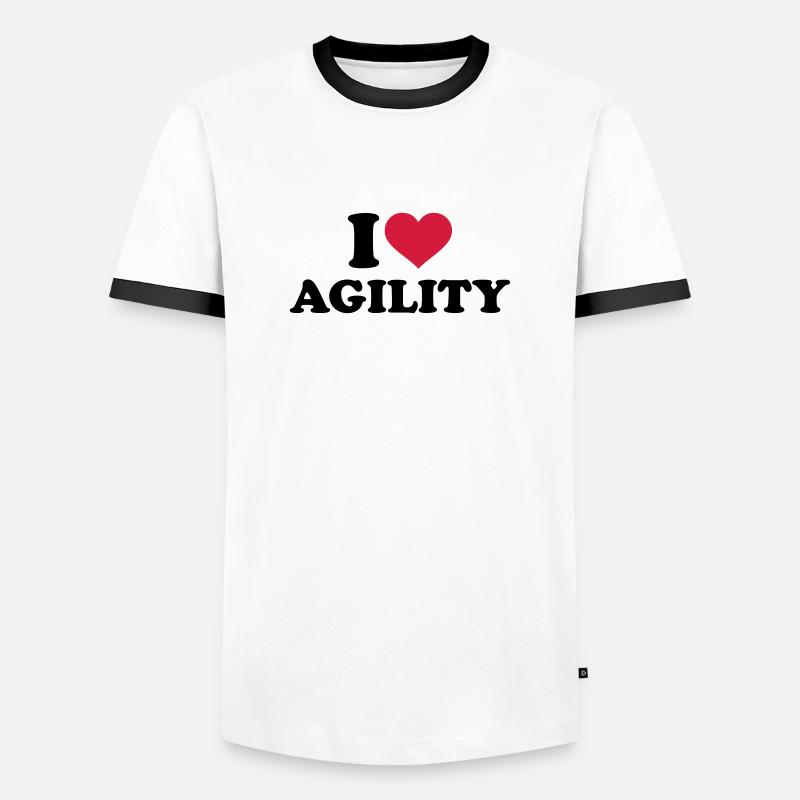 Agility - Männer Kontrast-T-Shirt - Weiß/Schwarz
