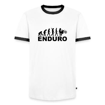 Enduro - Men's Ringer Shirt - white/black - Front - AI Model Female 172 light (172cm) & AI Model Male 178 dark (178cm)
