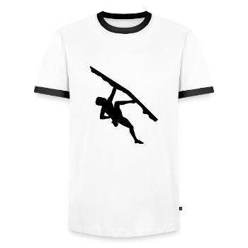 Klettern, Kletterer - Männer Kontrast-T-Shirt - Weiß/Schwarz - Vorne - AI Model Female 172 light (172cm) & AI Model Male 178 dark (178cm)