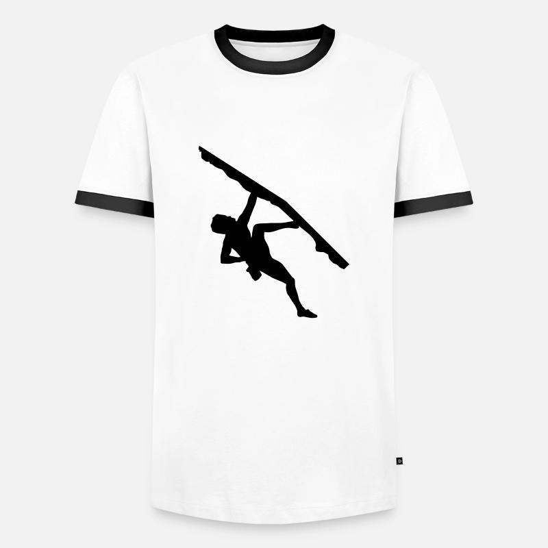 Klettern, Kletterer - Männer Kontrast-T-Shirt - Weiß/Schwarz