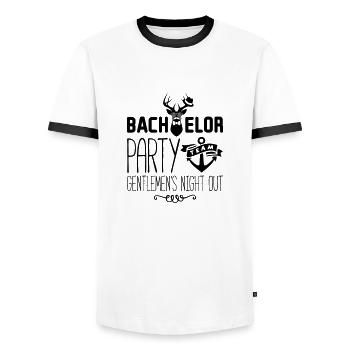 bachelor party gentlemens - Männer Kontrast-T-Shirt - Weiß/Schwarz - Vorne - AI Model Female 172 light (172cm) & AI Model Male 178 dark (178cm)