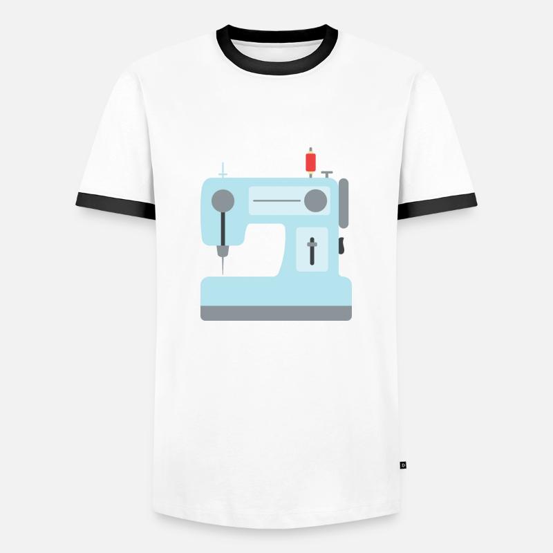 sewing machine - Men's Ringer Shirt - white/black