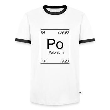 polonium, periodic table, chemistry, physics, element, - Men's Ringer Shirt - white/black - Front - AI Model Female 172 light (172cm) & AI Model Male 178 dark (178cm)