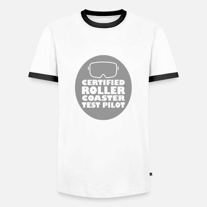 Rollercoaster Roller Coaster - Men's Ringer Shirt - white/black