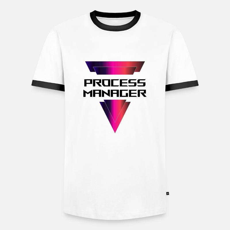 PROCESS Manager - Männer Kontrast-T-Shirt - Weiß/Schwarz