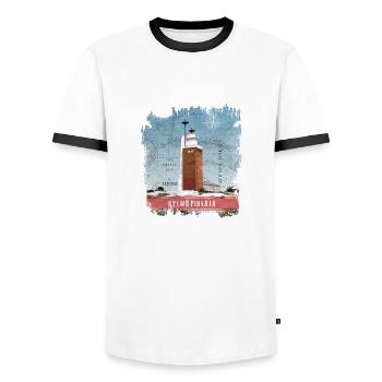 COLD STEAK Lighthouse Textiles et produits cadeaux - T-shirt contrasté Homme - blanc/noir - Devant - AI Model Female 172 light (172cm) & AI Model Male 178 dark (178cm)