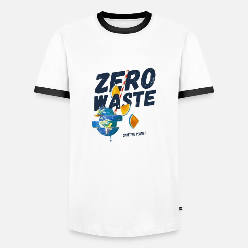 Zero waste, planet B - Men's Ringer Shirt - white/black