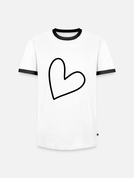 Simple heart symbol - Men's Ringer Shirt - white/black