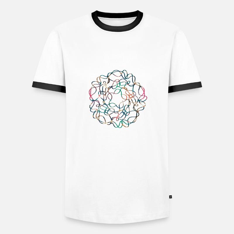 abstrakte Blume - Männer Kontrast-T-Shirt - Weiß/Schwarz