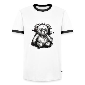Teddybär / Kuscheltier / Stofftier / Geschenkidee - Männer Kontrast-T-Shirt - Weiß/Schwarz - Vorne - AI Model Female 172 light (172cm) & AI Model Male 178 dark (178cm)