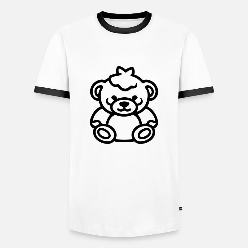 Teddy Bear - Men's Ringer Shirt - white/black